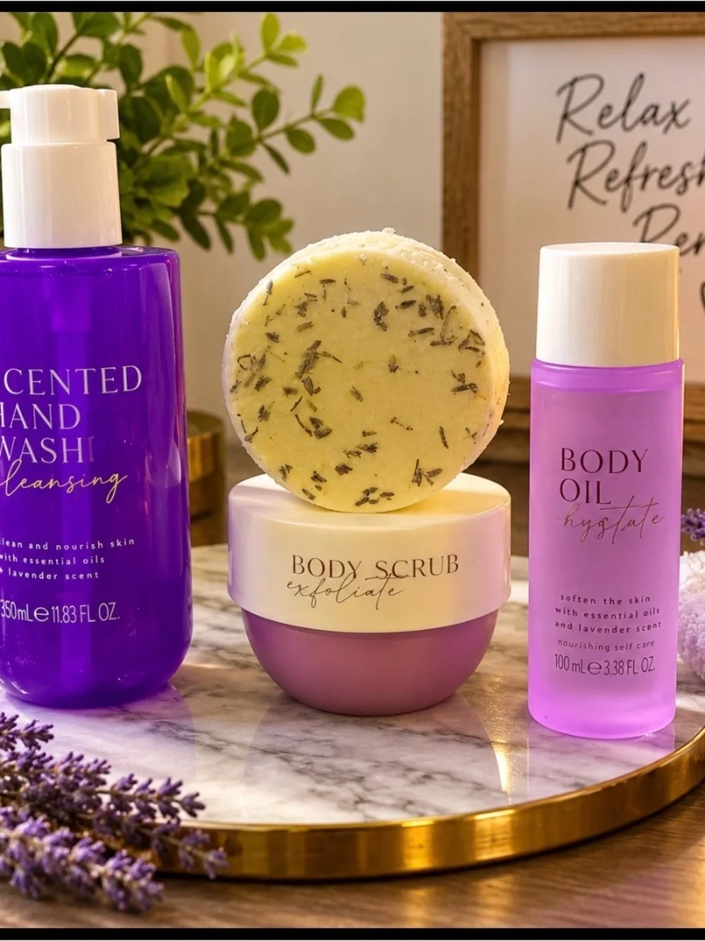 Lavender Body Scrub Jar in Purple - Exfoliating Bath & Body